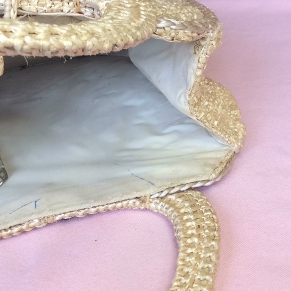 FINAL SALE PRICE Straw Satchel Handbag w/Embellishment - Picture 5 of 5